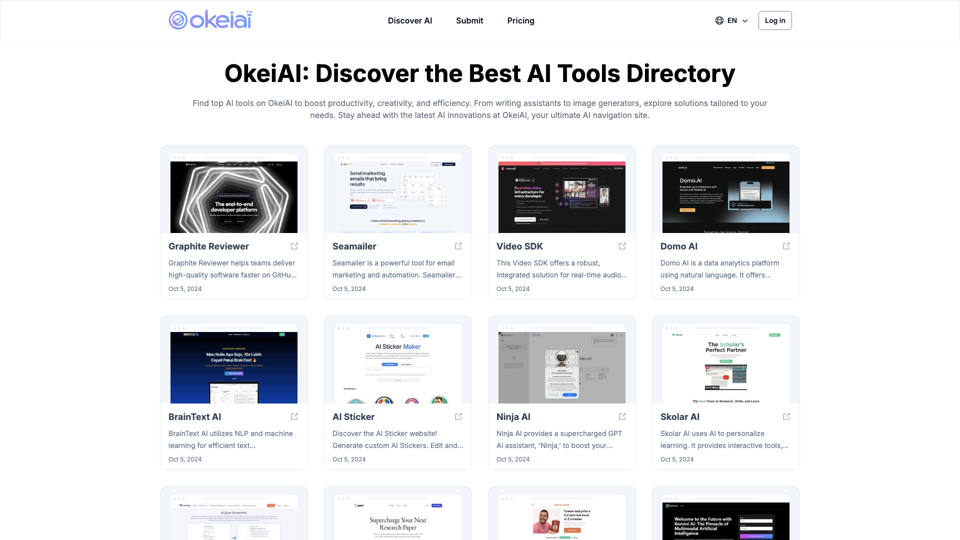 OkeiAI - Best AI Tools Directory for Productivity Boost