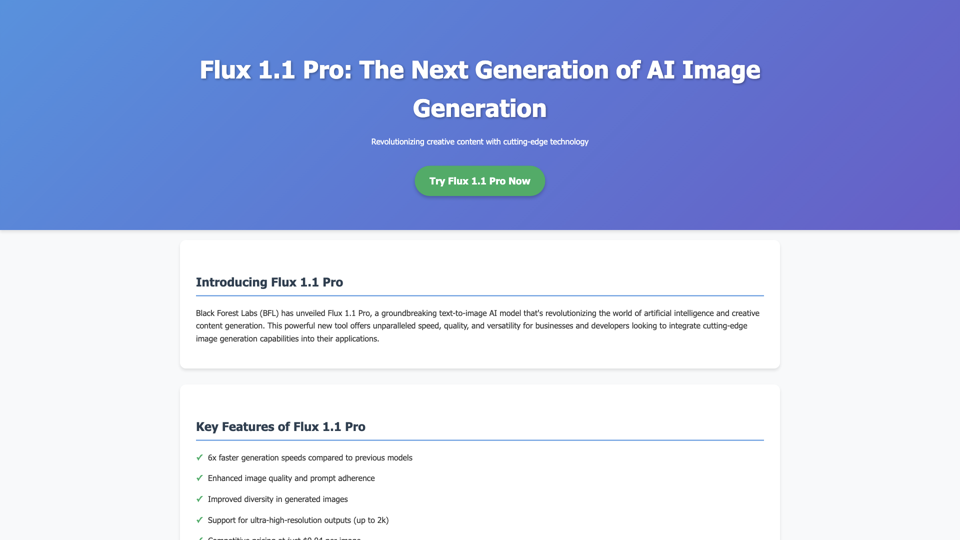 Flux 1.1 Pro: Revolutionary AI Image Generation