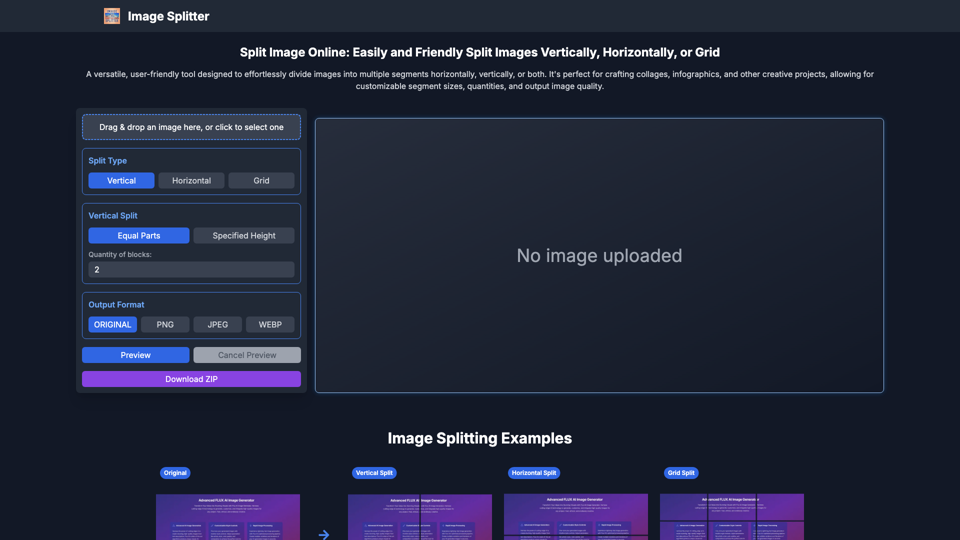 Free Online Image Splitter: Vertical, Horizontal & Grid Splits