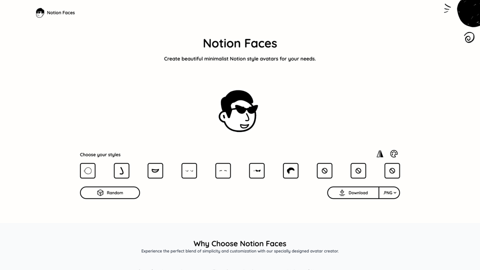 Notion Faces | Create Beautiful Minimalist Notion style avatars