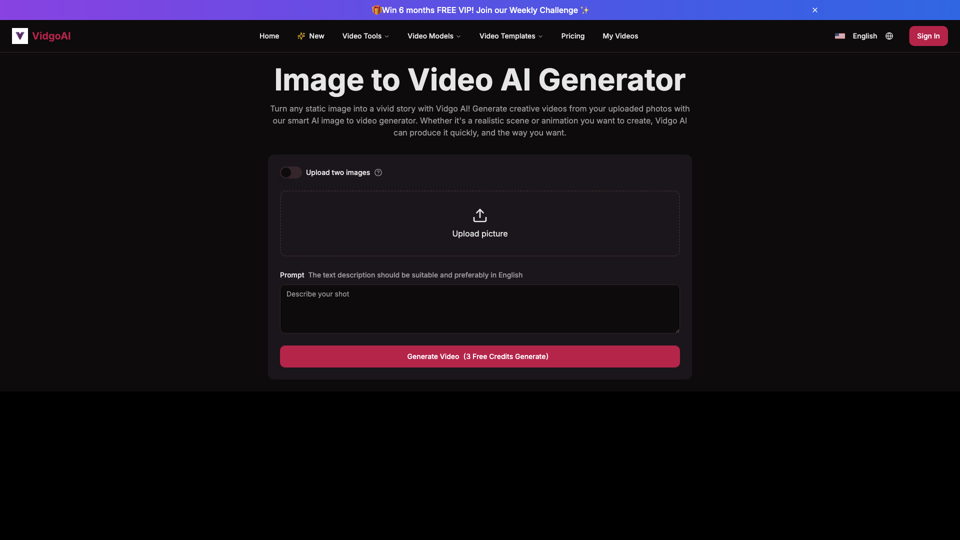 Image to Video AI Generator: Turn Photos to Videos for Free | Vidgo AI